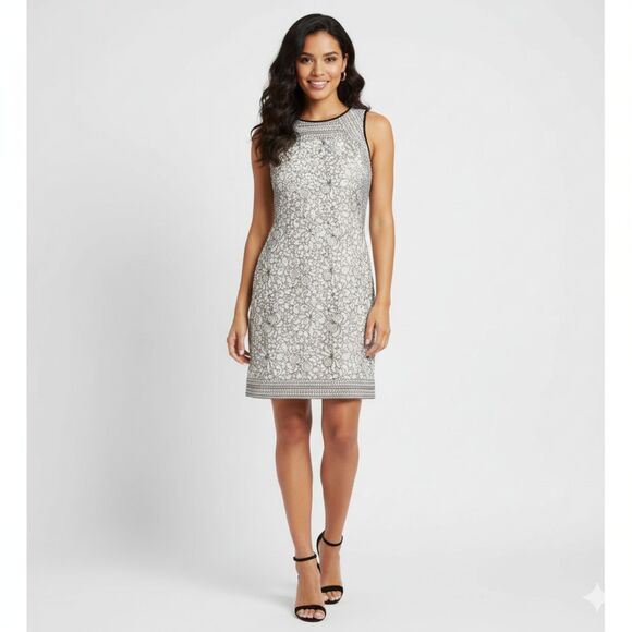 LOFT Dresses & Skirts - LOFT Women Floral Lace Shift Lined Sheath Sleeveless Mini Dress Size 4